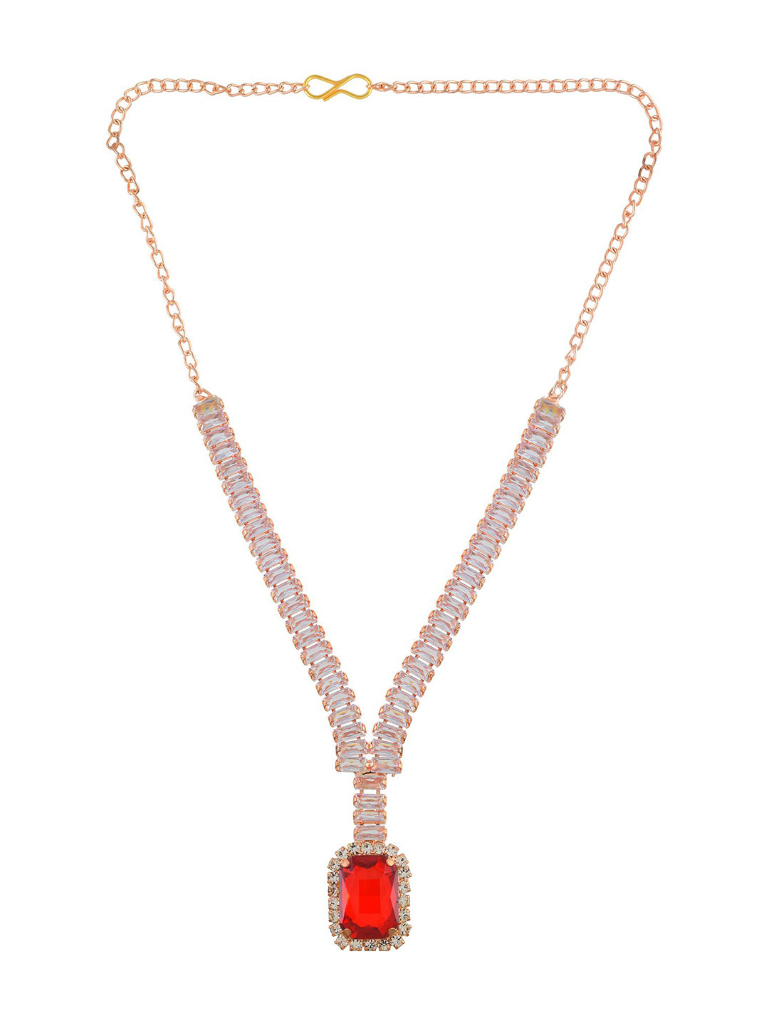 MEMOIR Ruby Crystals-Studded Jewellery Set