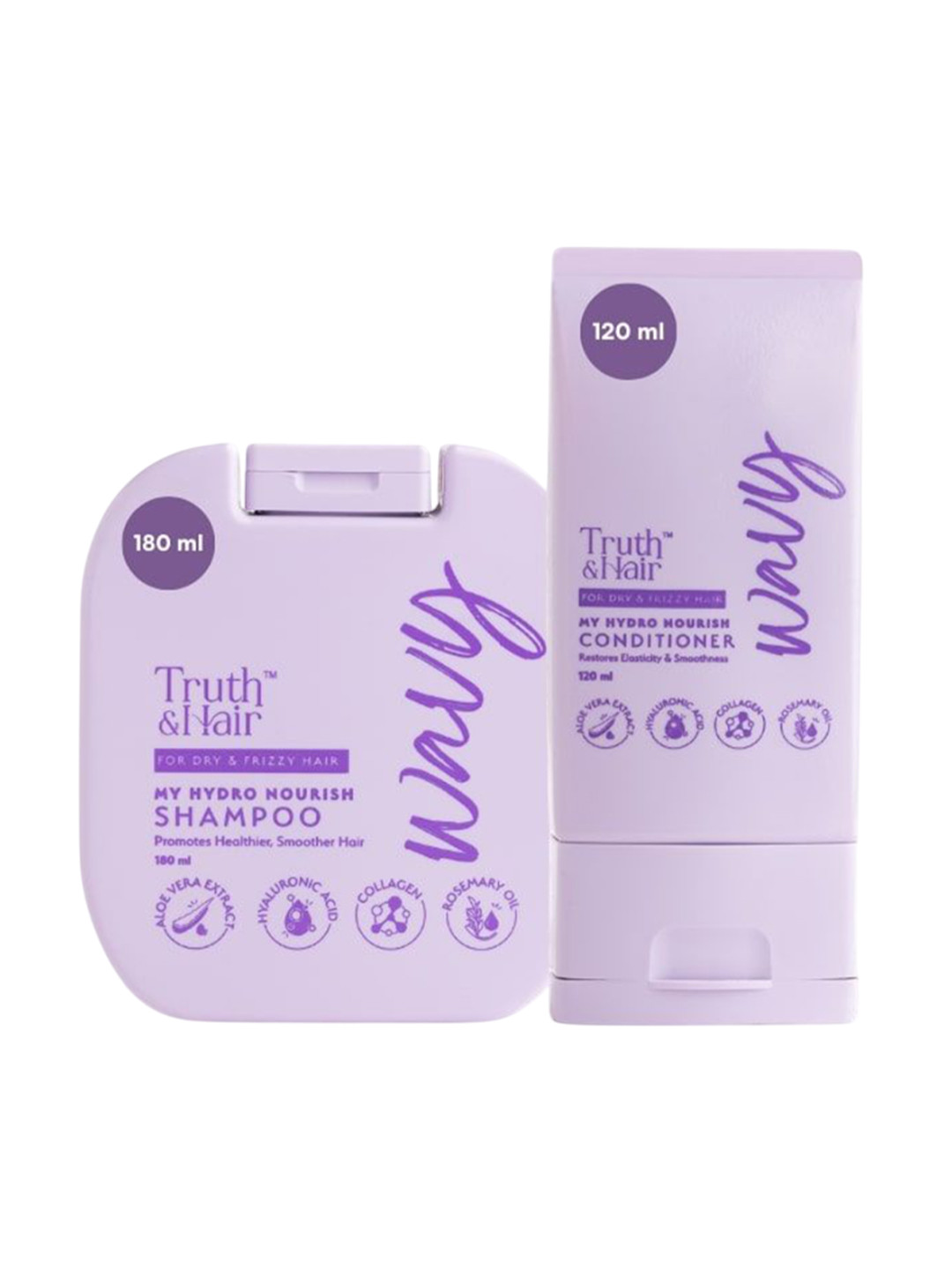 Truth & Hair Wavy Set Of 2 Rosemary Hydro Nourish Shampoo 180 ml & Conditioner - 120 ml