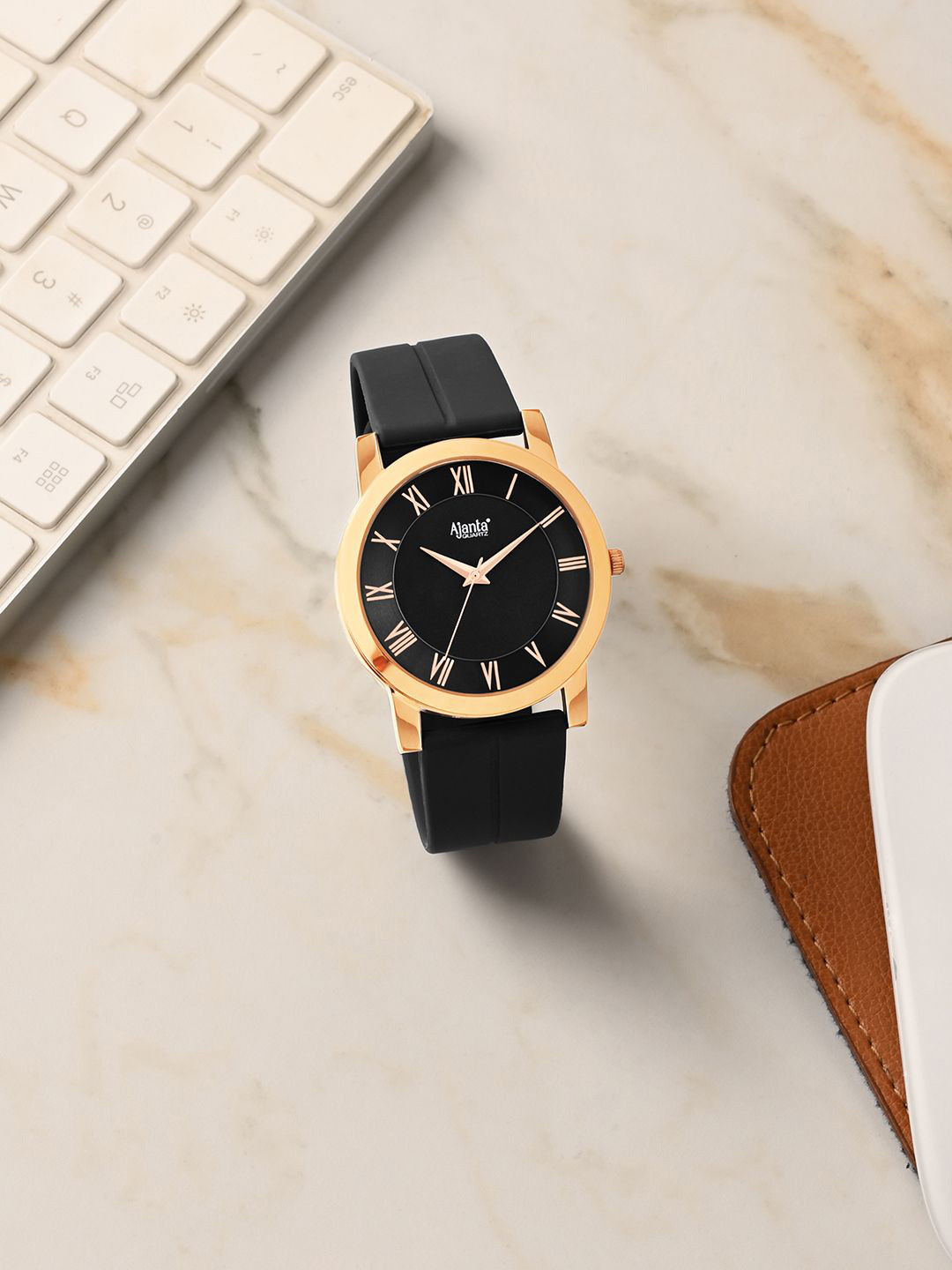 Ajanta Quartz Men Brass Patterned Dial & Straps Analogue Watch AWC131ESL 2