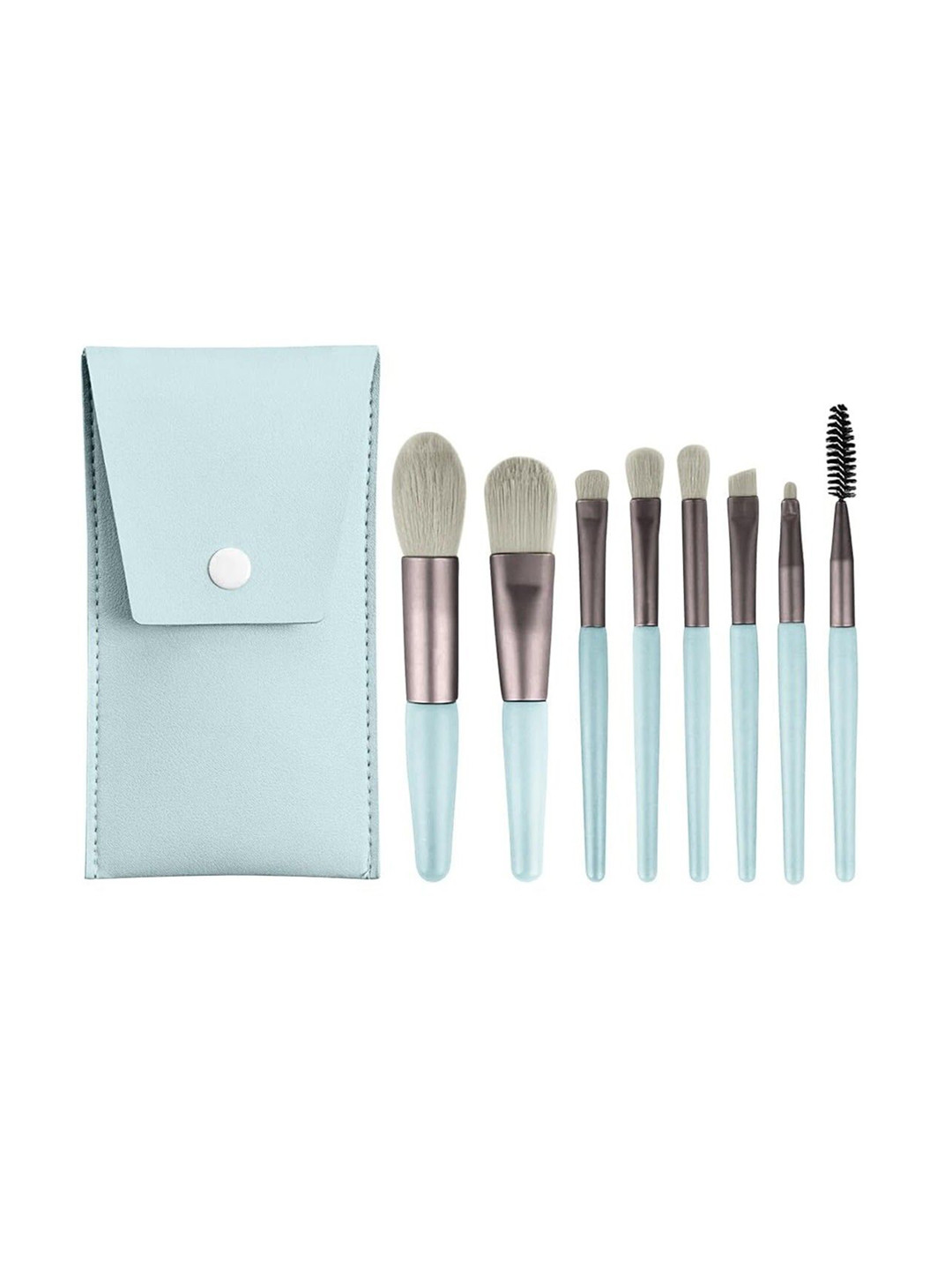 PURRPALAX Set Of 8 Makeup Brushes With Leather Bag Storage