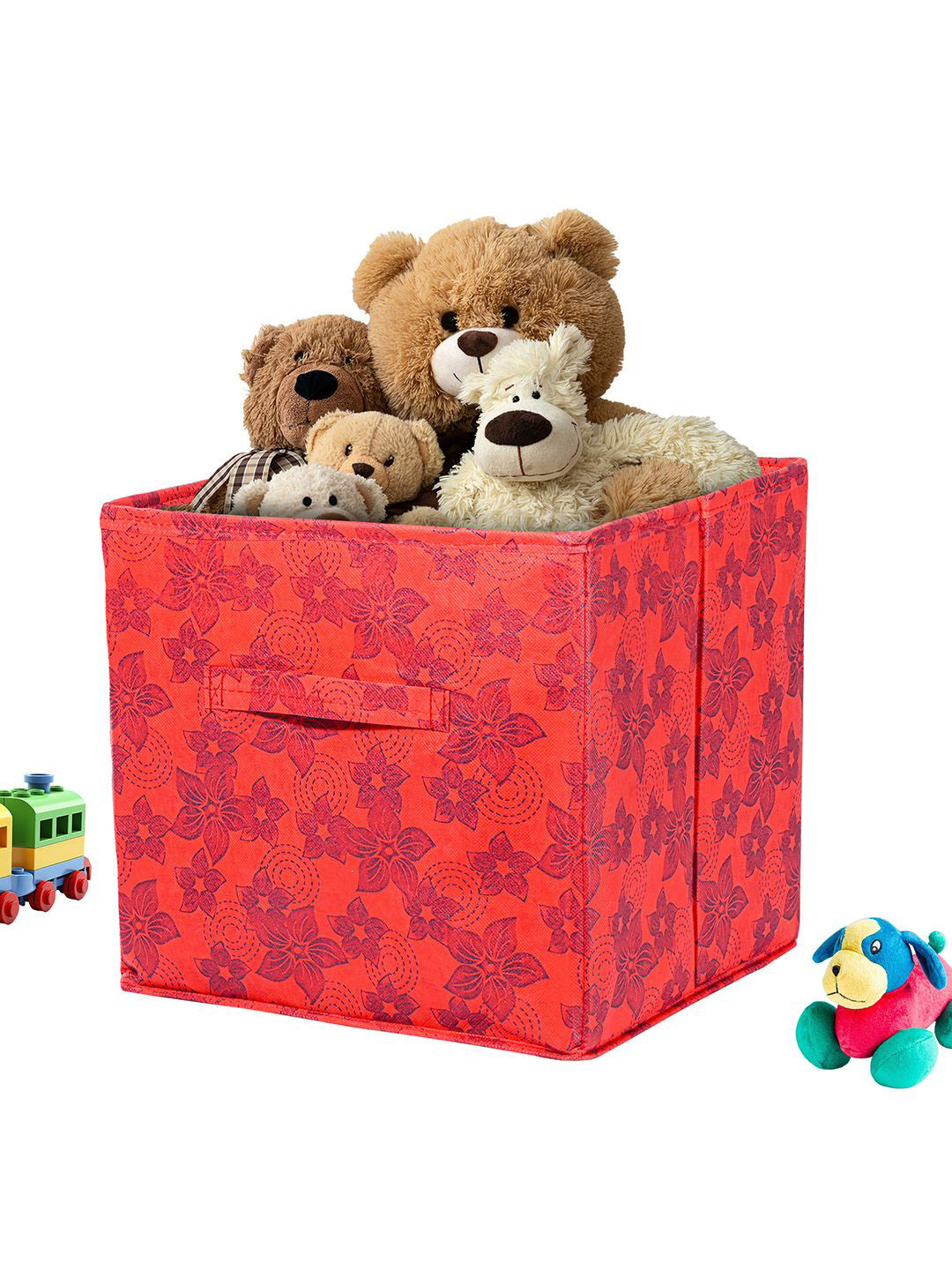 Kuber Industries Red & Blue Floral Printed Storage Box Multi-Utility Organiser