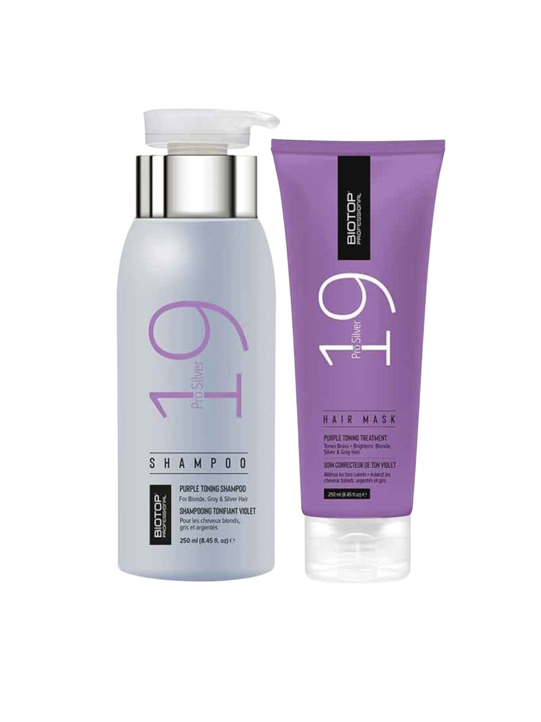 BIOTOP PROFESSIONAL Set Of 2 19 Pro Silver Hair Shampoo & Hair Mask - 250 ml Each