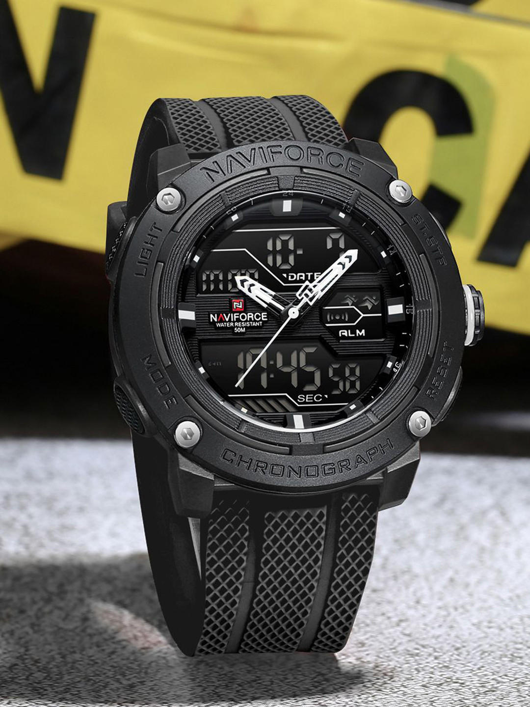 Naviforce Men Analogue and Digital Multi Function Watch NF7114 B B