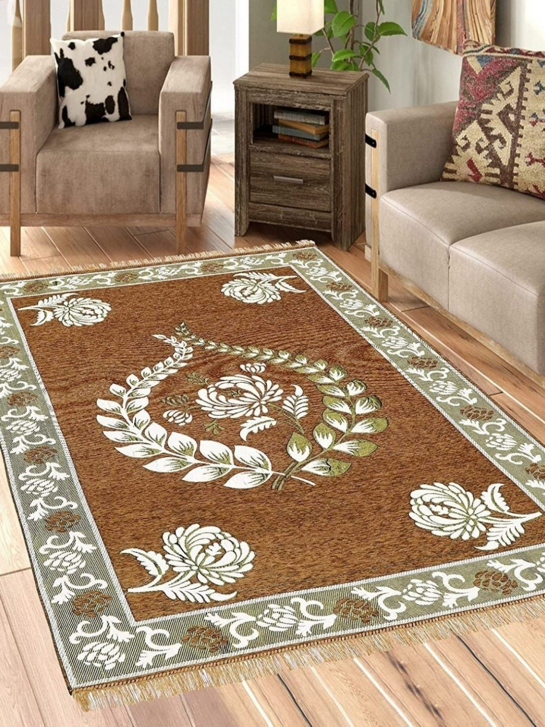RADECOR Copper-Toned Solid Anti-Skid Carpet