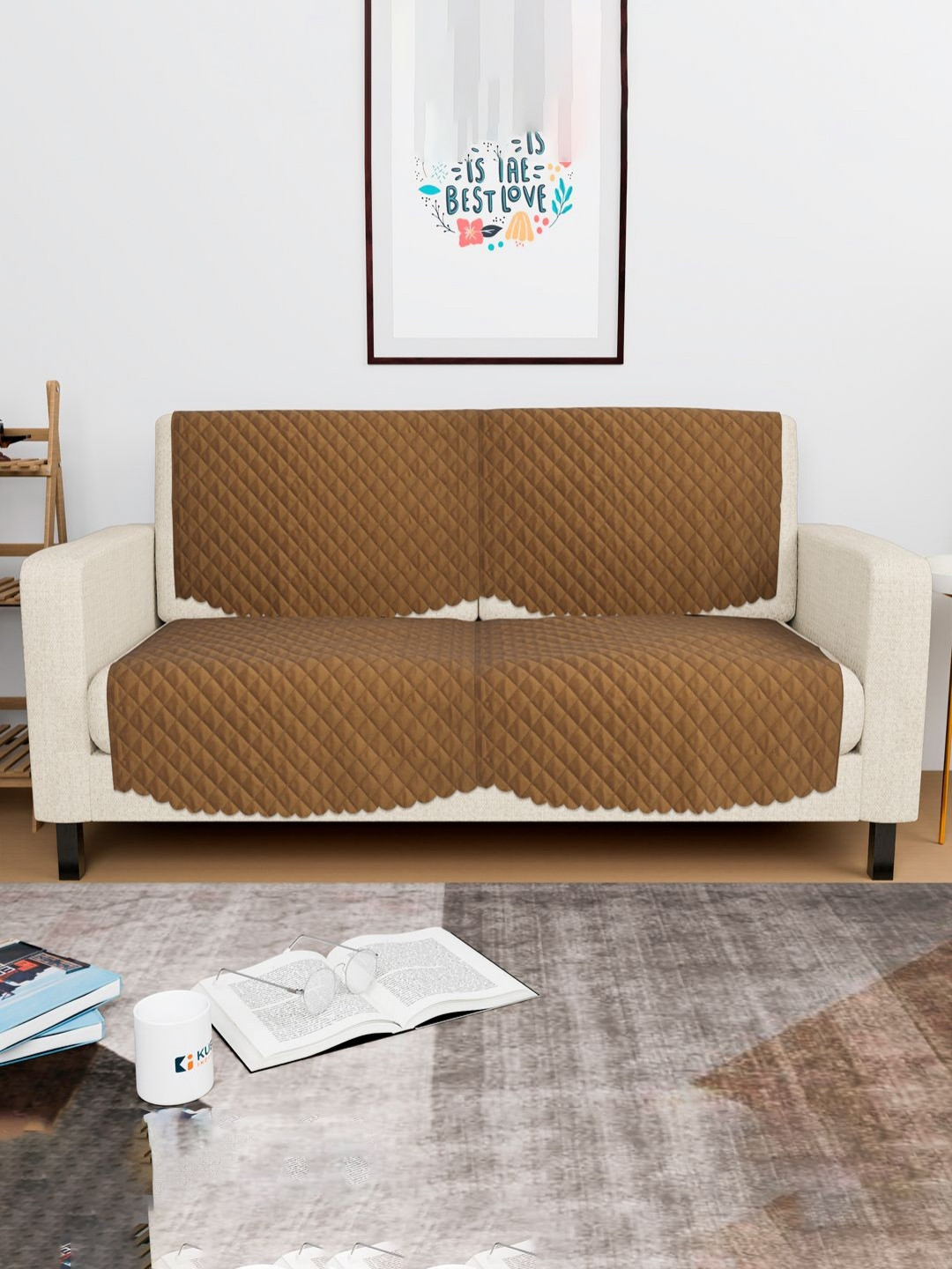 Myntra Elegant Homes Brown Velvet 4 Piece Sofa Cover