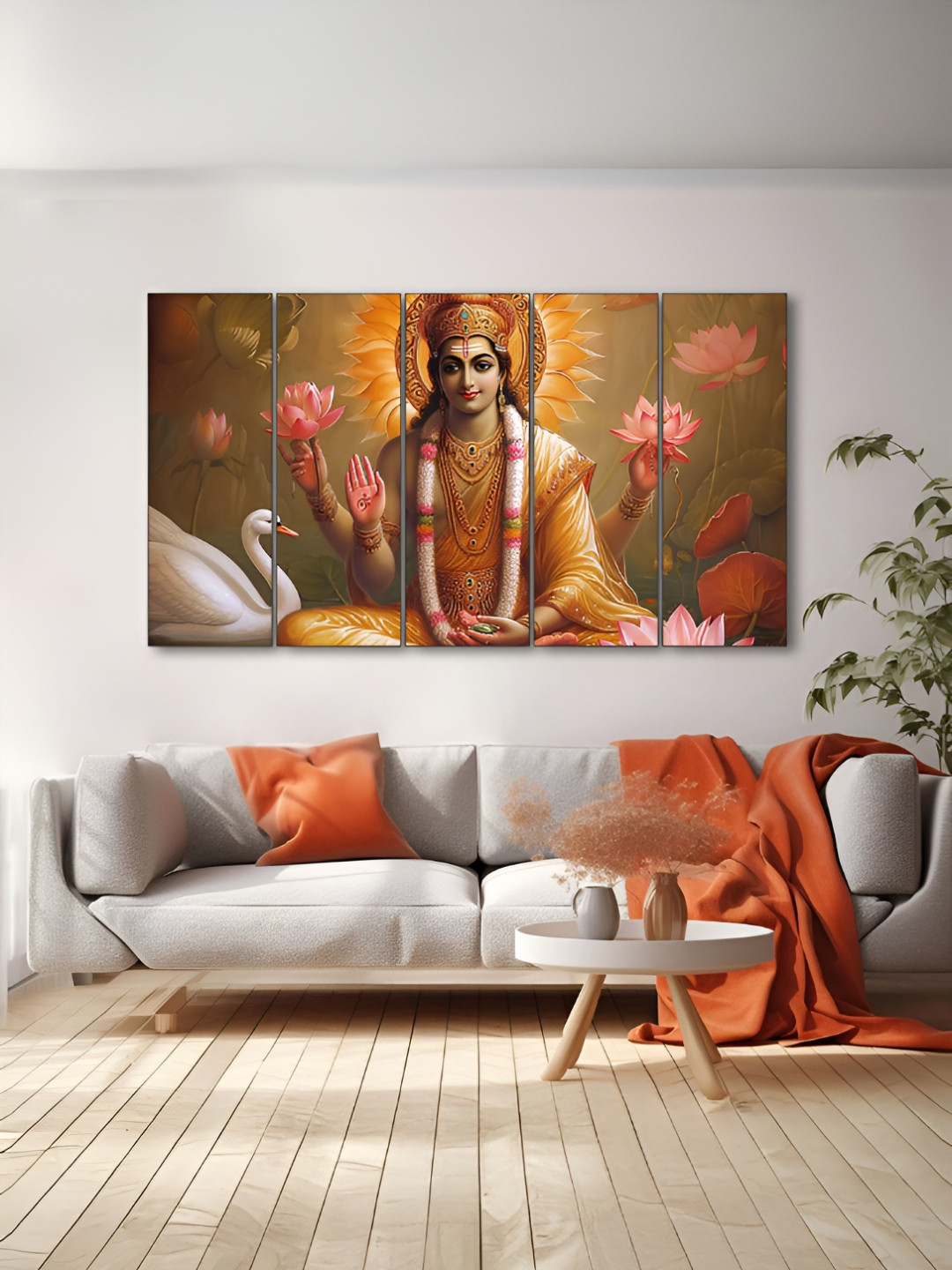 The Castle Decor Red & Pink 5 Pieces Lord Sarwasati Printed Wall Art