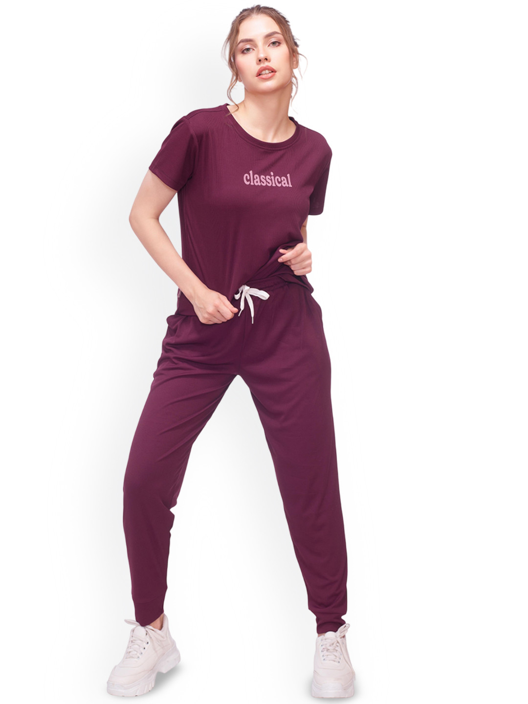 Lotik Women  Solid TrackSuit  Night suit