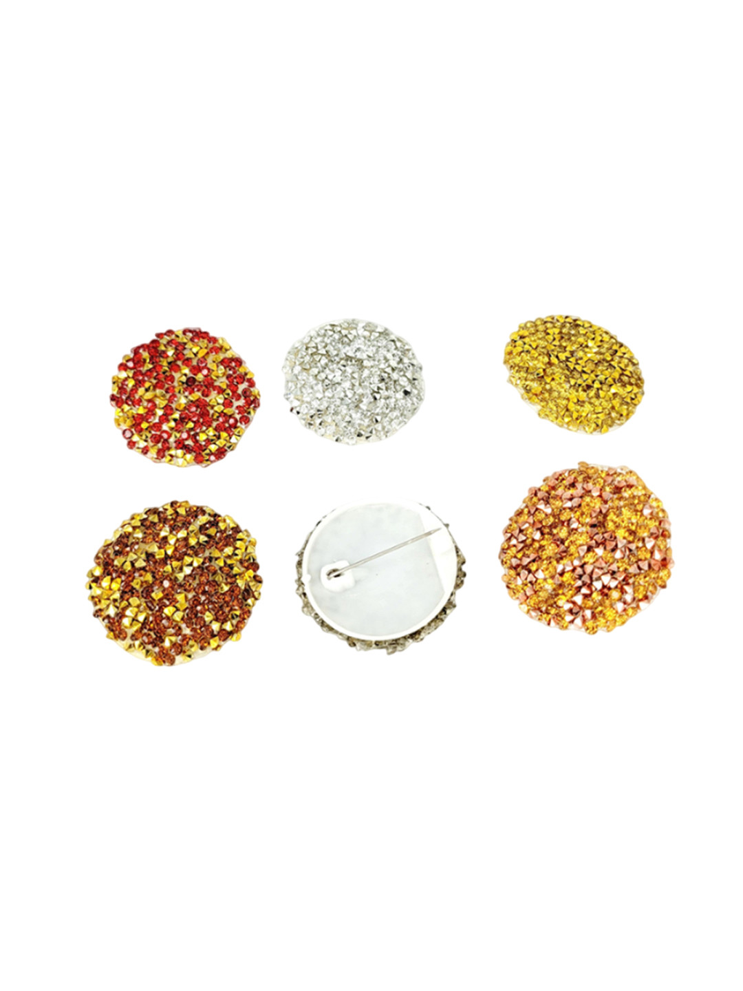 SZN Pack Of 6 Artificial Stones Studded Brooh Saree Clip