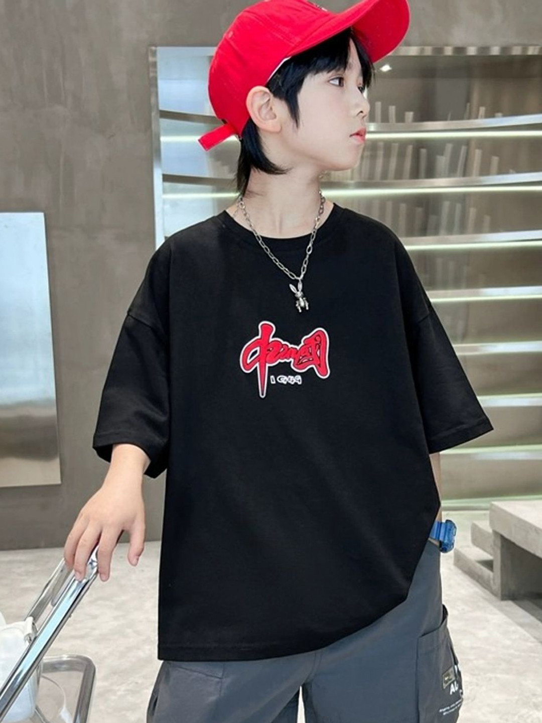 Xsole Boys Cotton Oversized Printed T-shirt