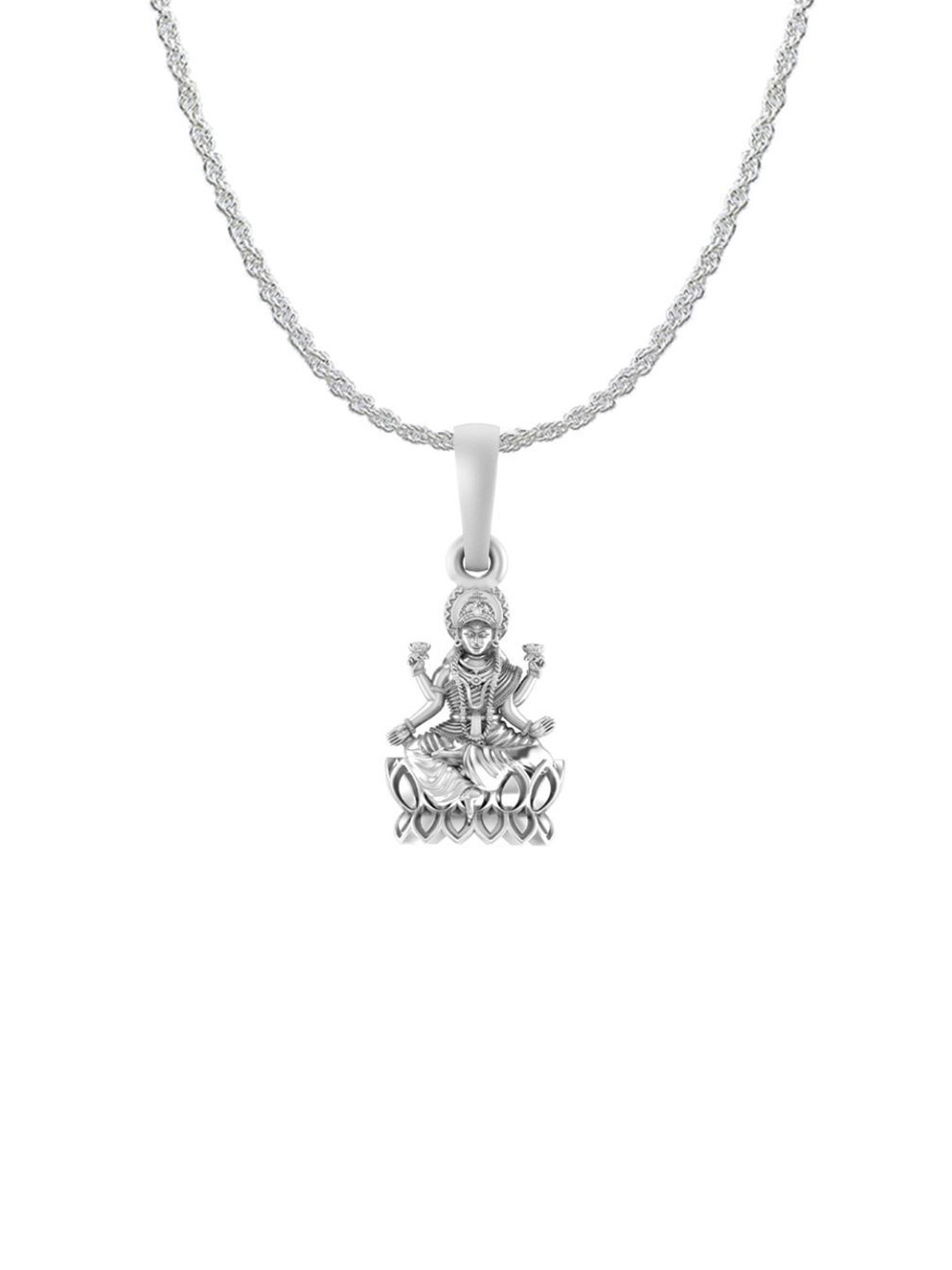 Metronaut 92.5 Sterling Silver Lakshmi Ji Pendant With Rope Chain