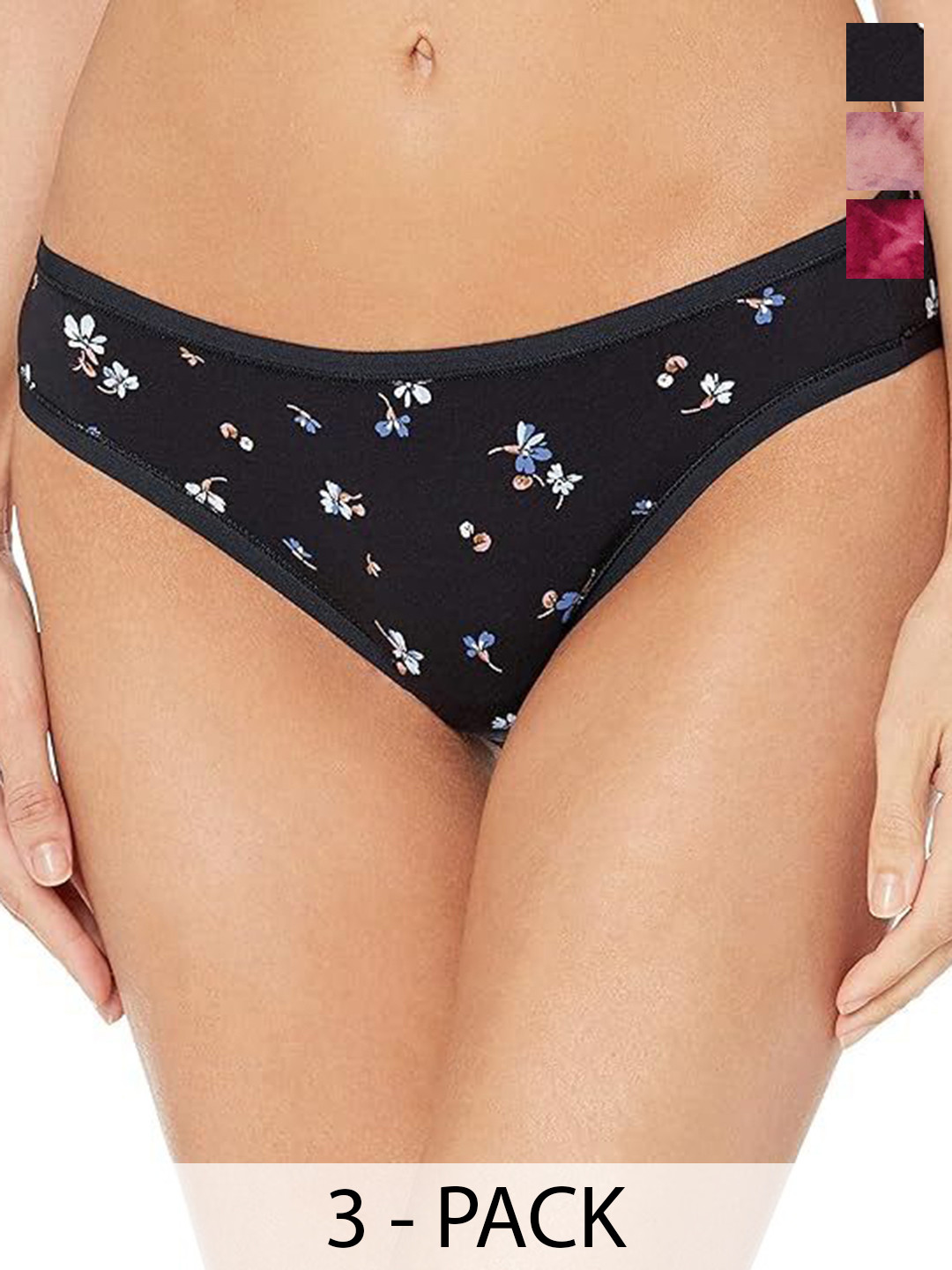 BODYMIST Pack Of 3 Printed Super Combed Cotton Mid-Rise Hipster Briefs ORIEN-4 S