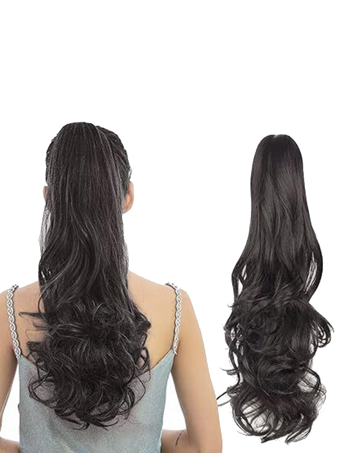 ABS Clip-In Curly Ponytail Long Lasting Hair Extension - Brown - 22 - Inch