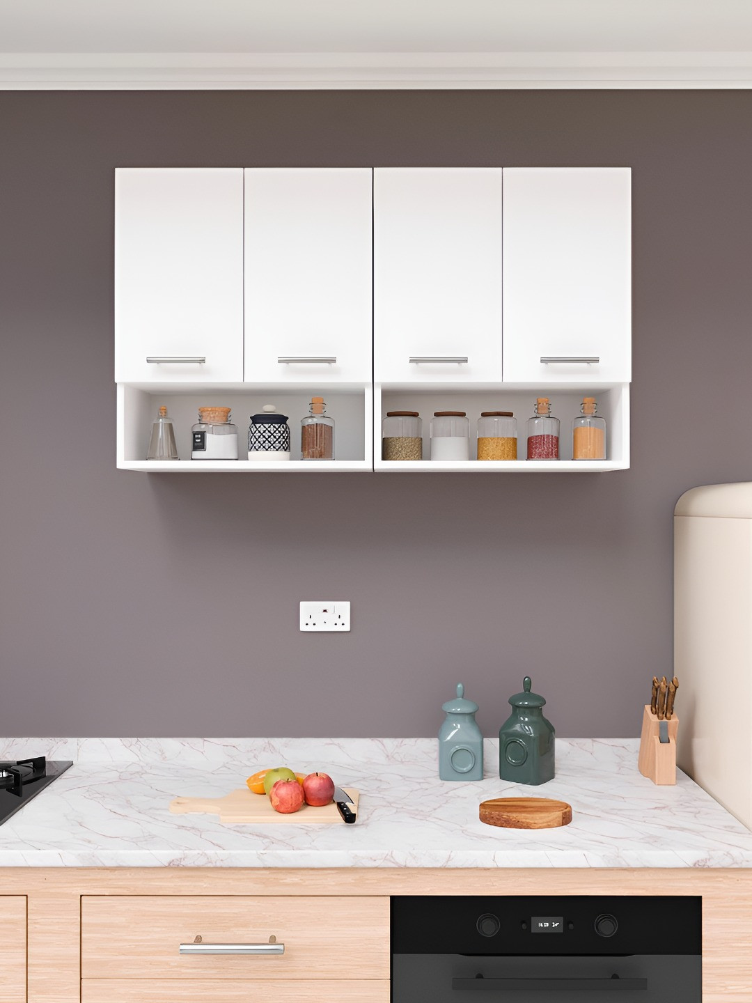 SPYDER CRAFT White Mounted Kitchen Cabinet