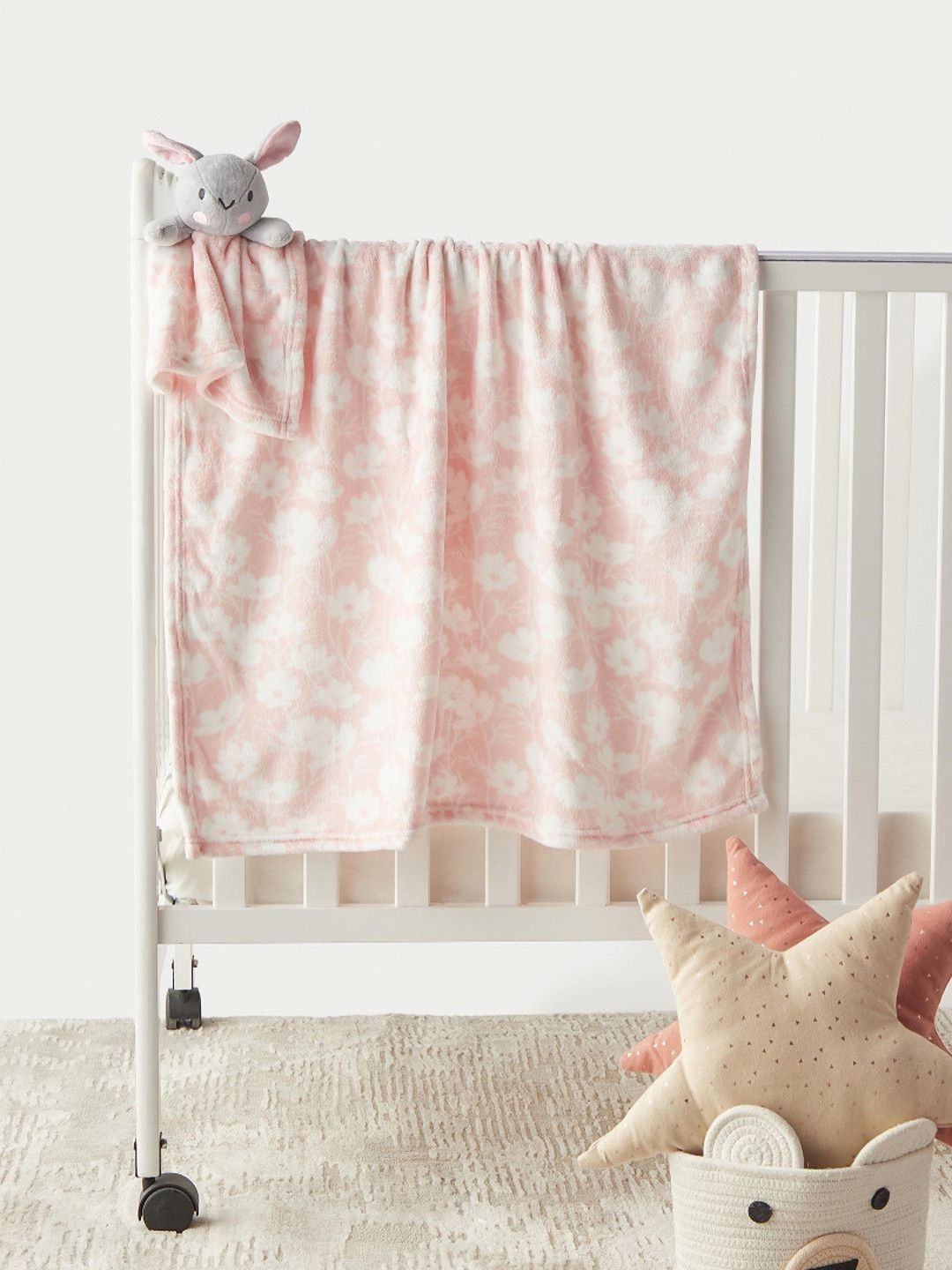 Juniors by Babyshop Pink Floral Printed Mild Winter Single Bed Blanket