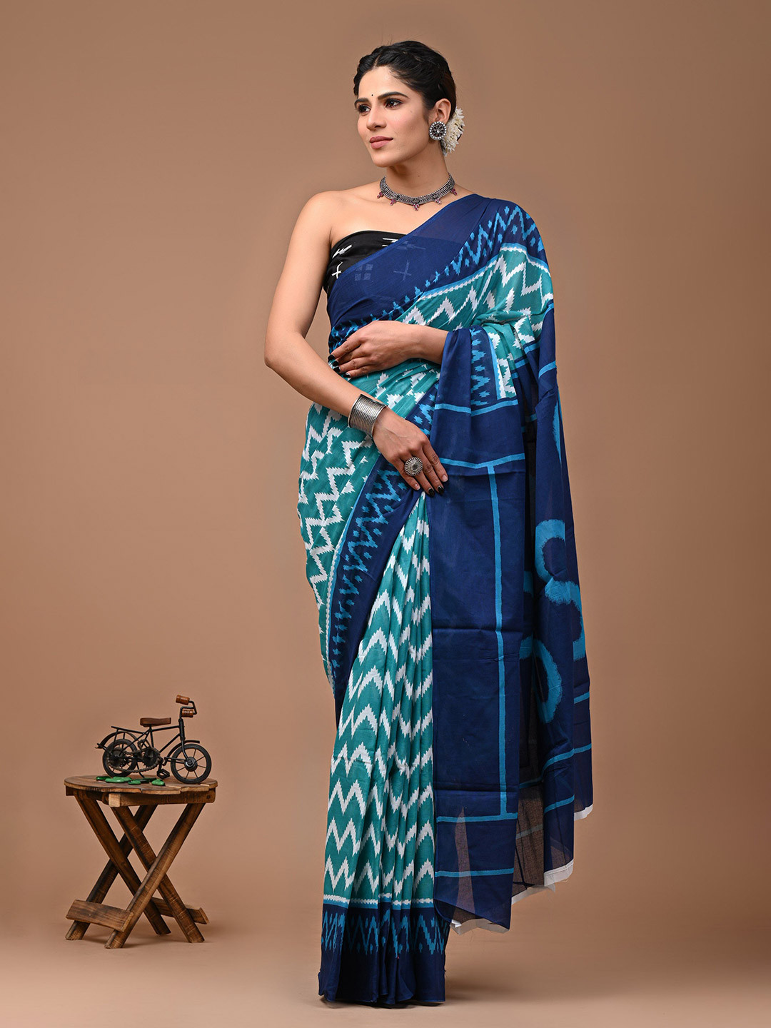 Crafts Moda Printed Pure Cotton Bagru Saree
