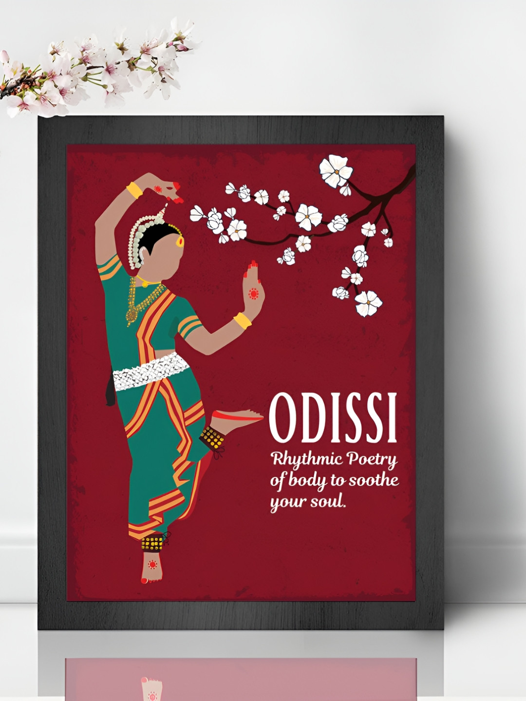 Chaka Chaundh Maroon & White Wood Abstract Wall Art