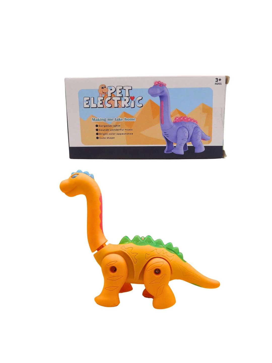 YK X Kids Mandi Kids Lights & Sounds Walking Dinosaur Toy