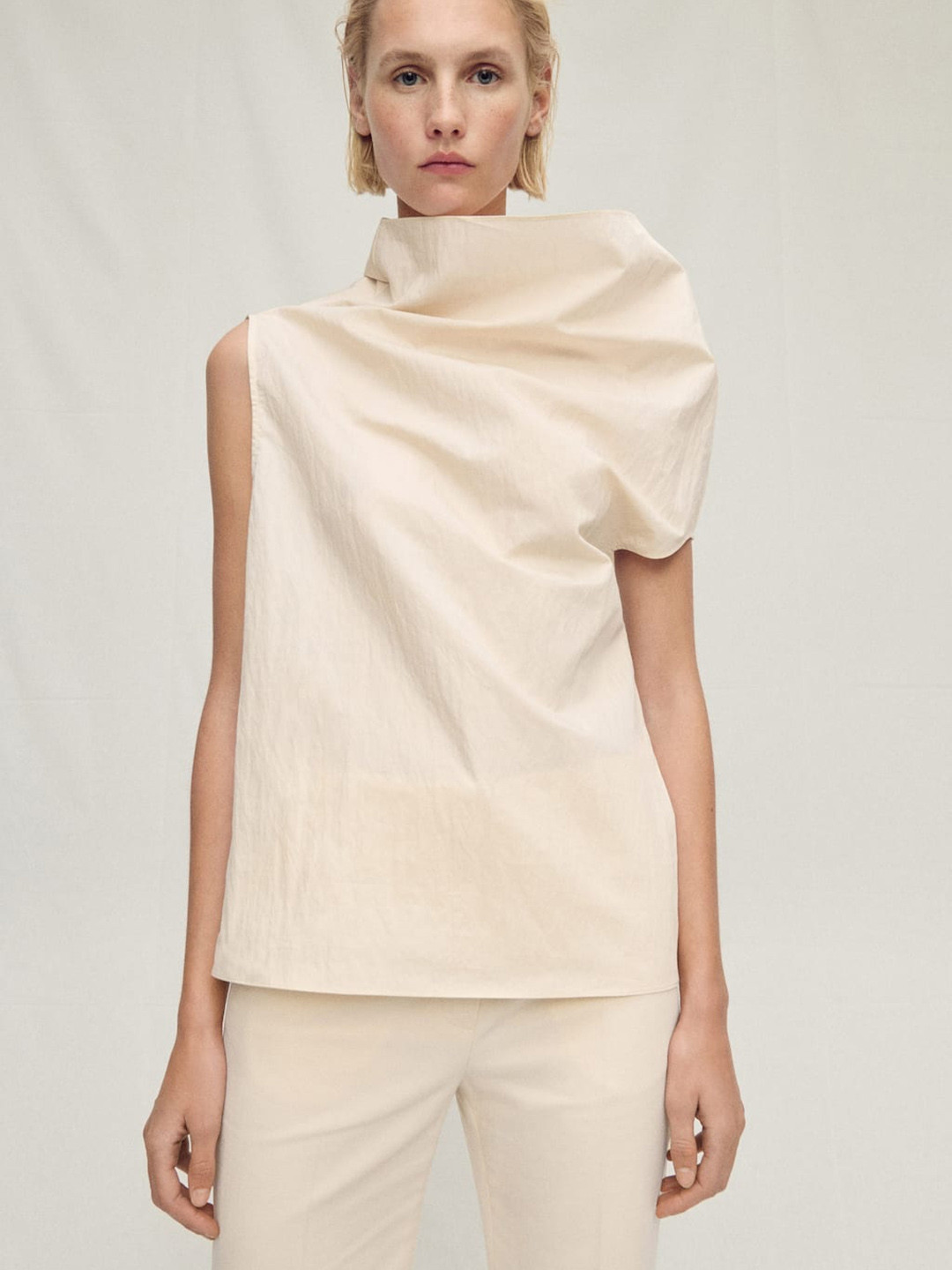 MANGO SELECTION One Shoulder Extended Sleeves Top