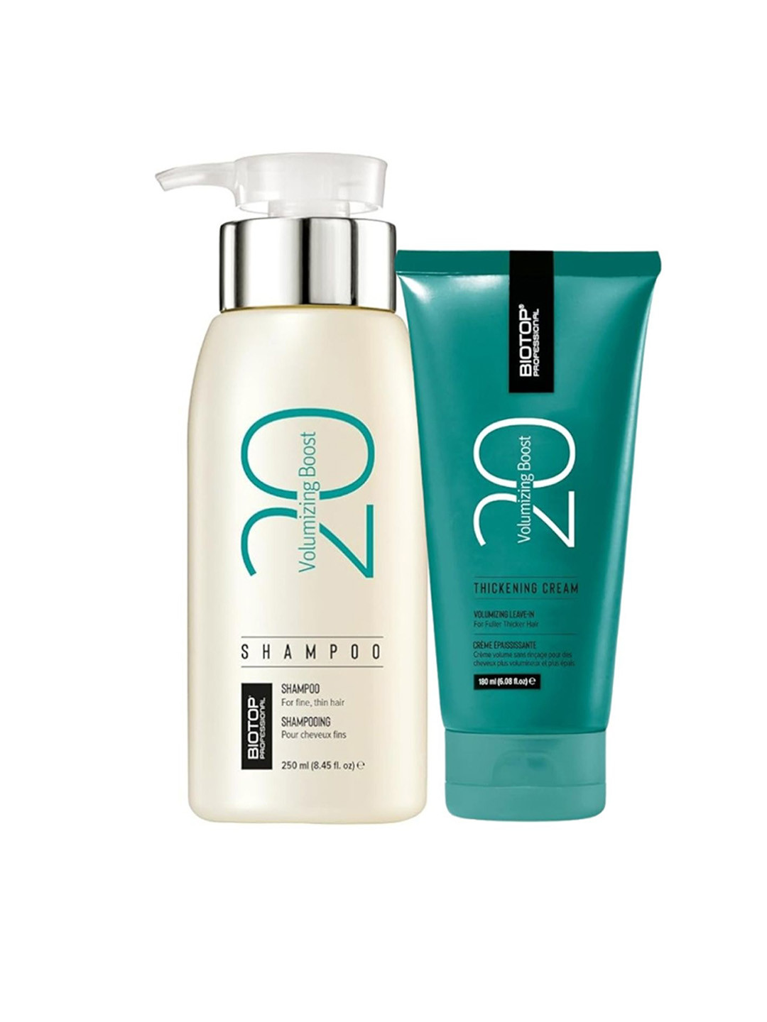 BIOTOP PROFESSIONAL 2Pcs 20 Volumizing Booster Shampoo 250ml & Thickening Cream 180ml
