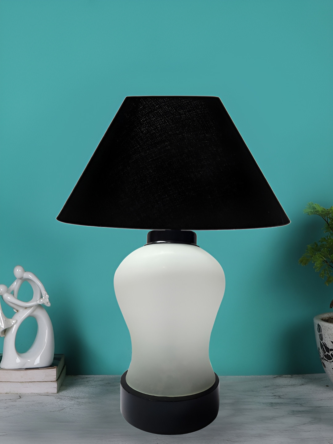 Aura Black Glass Frustum Shaped Table Lamp