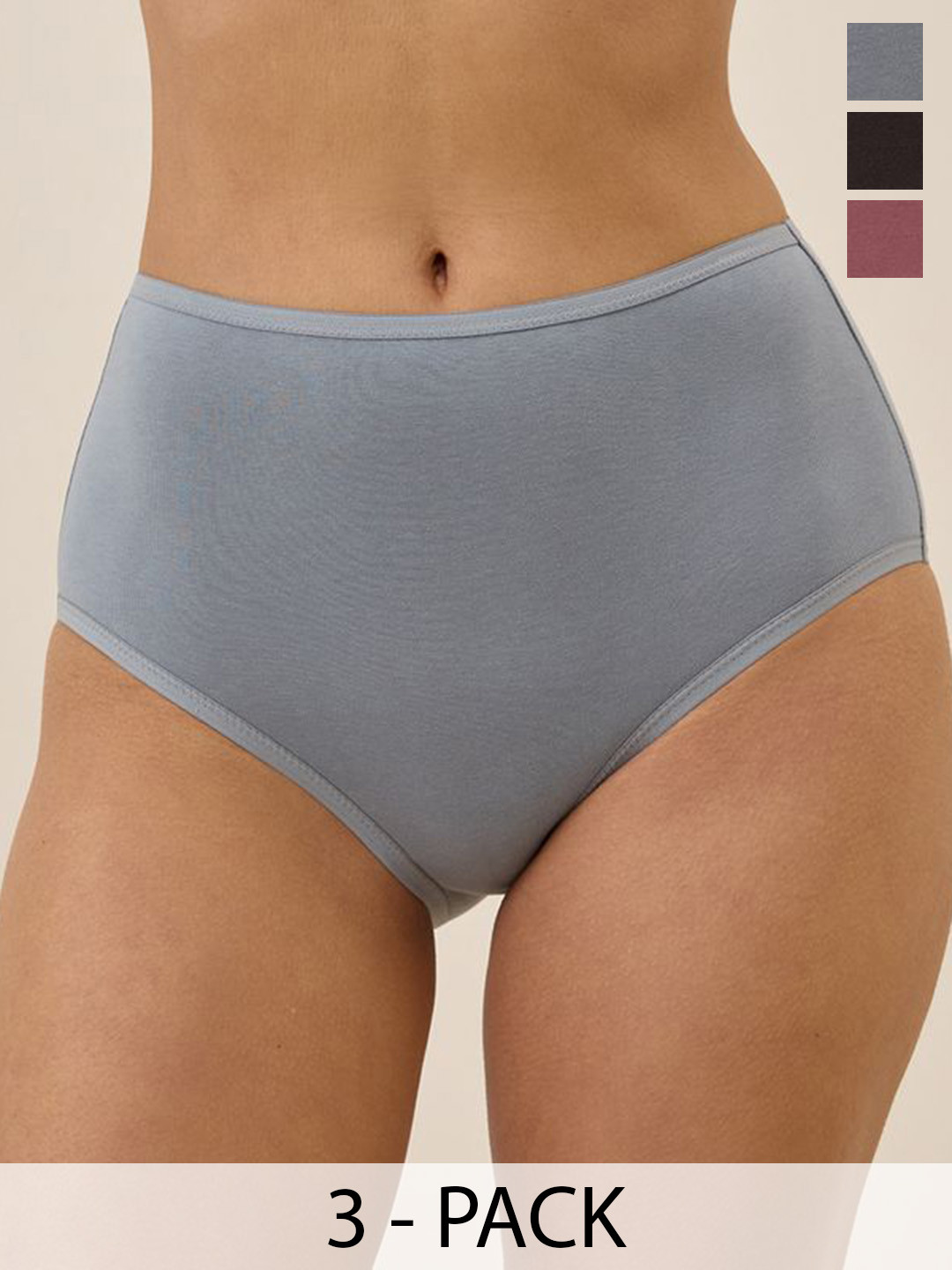 BODYMIST Pack Of 3 Super Combed Cotton Mid-Rise Hipster Briefs KOMAL-LC S