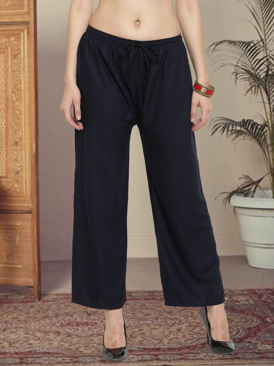 Shine N Sober Women Solid Rayon Palazzo