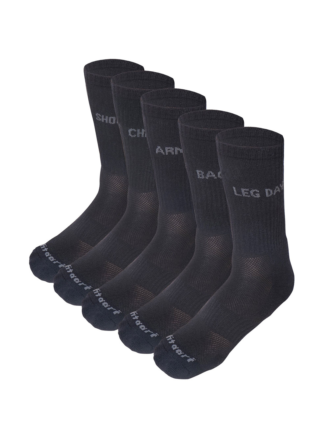 FITAARI Pack of 5 Unisex Gym Wear Cotton Calf-Length Socks