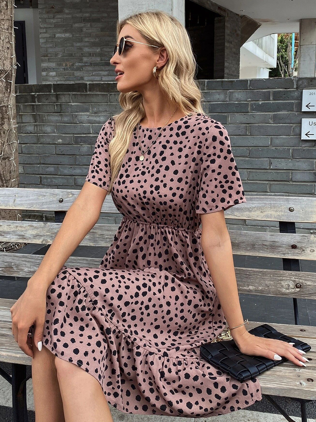 FERY LONDON Animal Printed Fit & Flare Dress