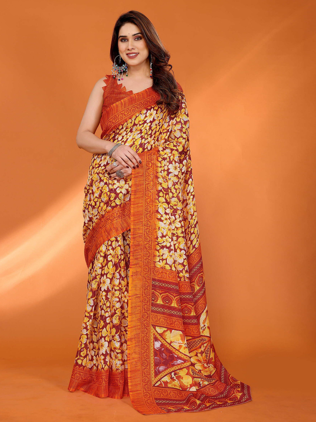 CATCHY FOREVER Women Floral Kota Saree