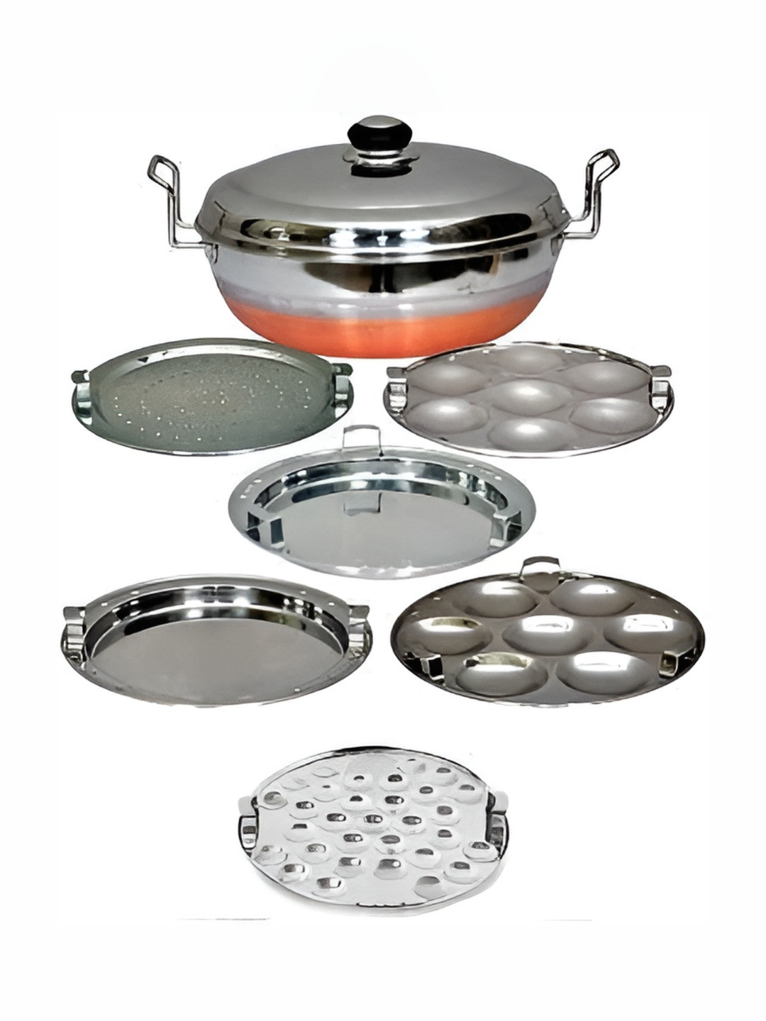 Waymore Stainless Steel Silver-Toned Easy to Clean Cookware Set