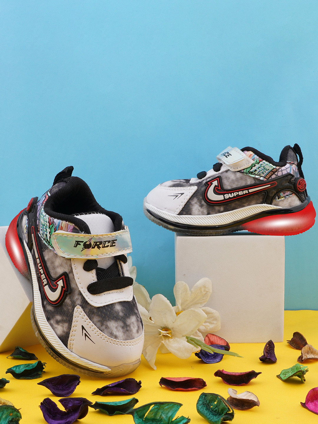 BAESD Kid Woven Design LED Sneakers