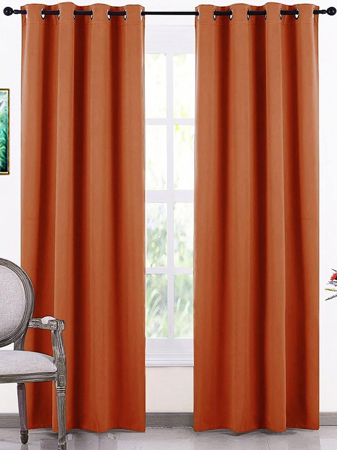 B' Decorlish Rust Set of 2 Room Darkening Door Curtain