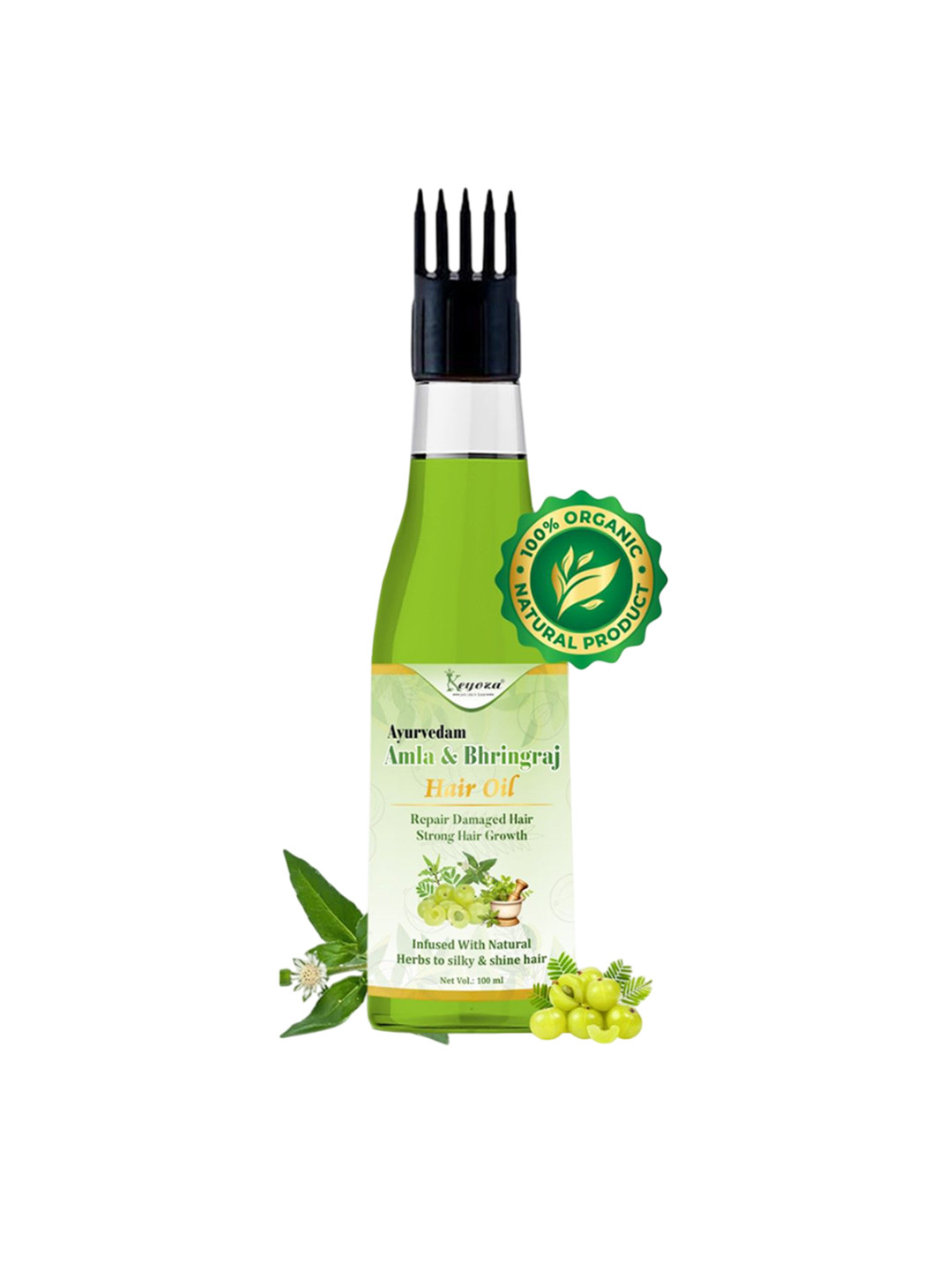 KEYOZA Ayurvedam Amla & Bhingraj Hair Oil For Silky And Shiny Hair - 100 ml