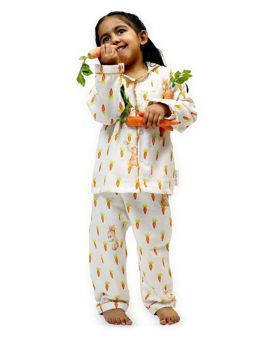 Snuggly Spaces Infants Mr Marshmallow Bunny Printed Full Sleeves Night Suit