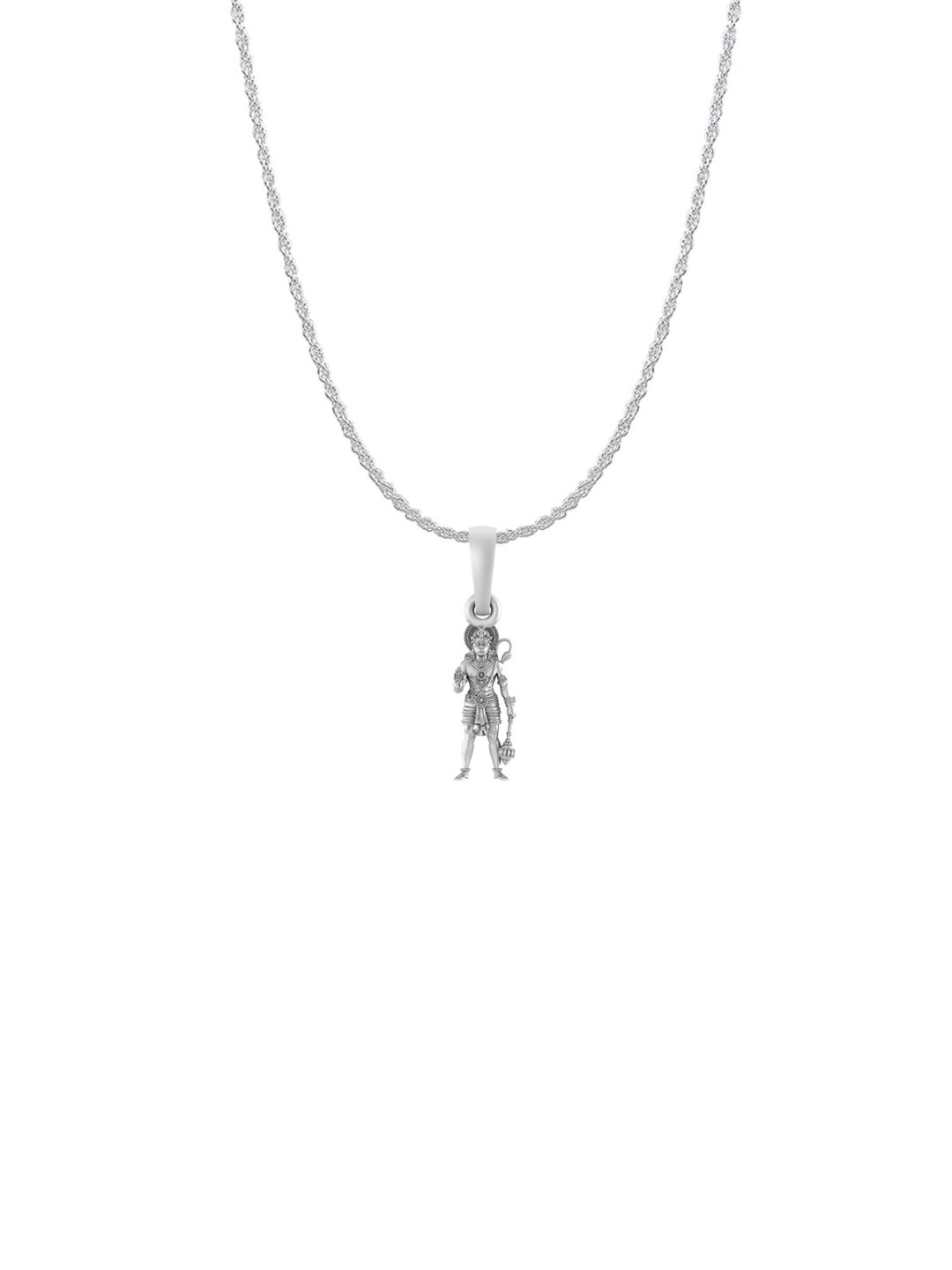 Metronaut 92.5 Sterling Silver Hanuman Pendant With Rope Chain