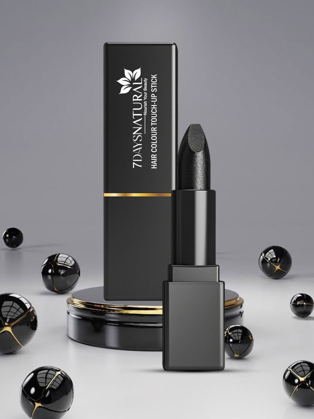 7DAYSNATURAL Set Of 4 Natural Hair Colour Touch-Up Stick For Grey & White Hair - 4g Each