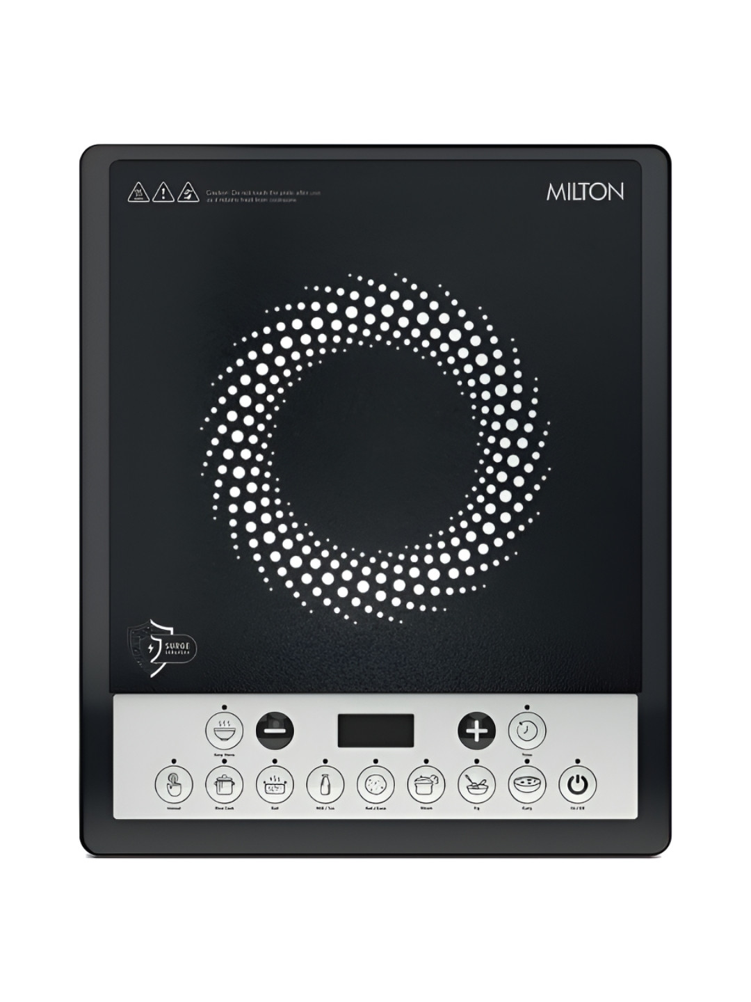 Milton Elio 16.0 Black & White 1600W LED Display 5KV Surge Protection  Induction Cooktop