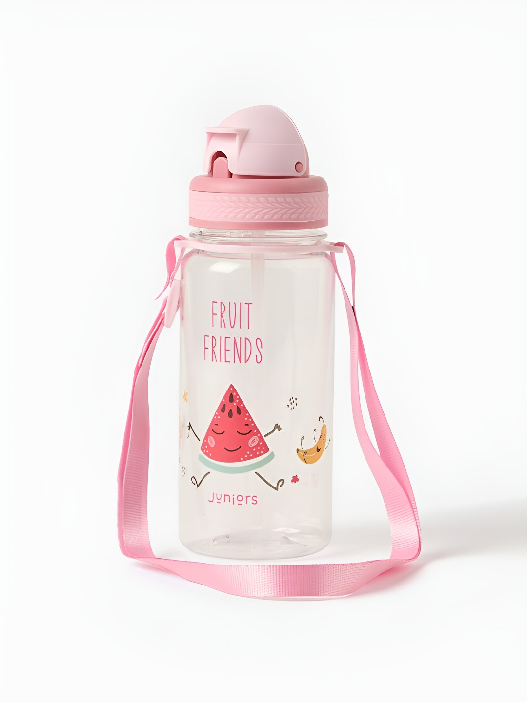 Juniors by Babyshop Kids Peach Fruit Printed Flip Straw Tritan Water Bottle - 350 ml