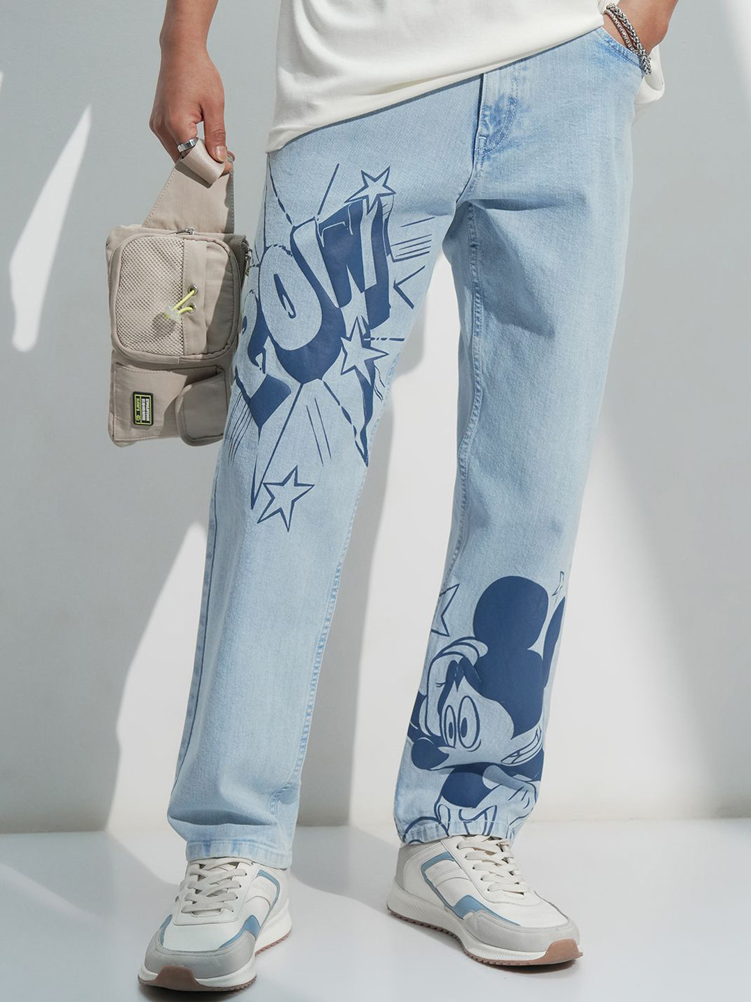 HIGHLANDER Disney Mickey Men Printed Men Straight Fit Jeans