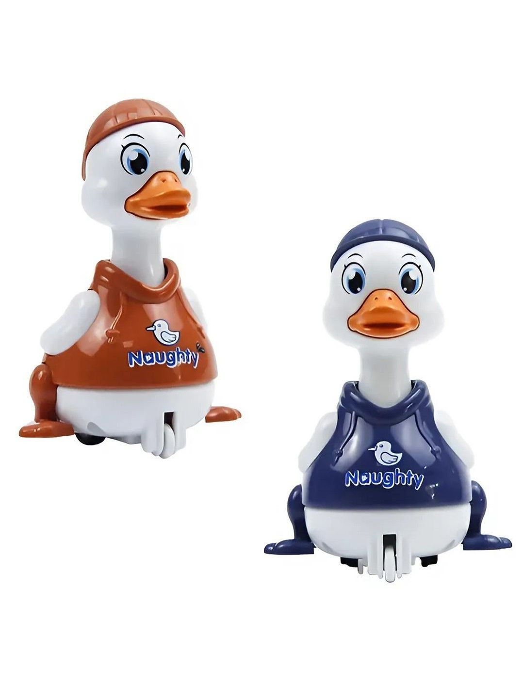 PIPALIYA Kids Set of 2 Doodle Activity Press to Go Inertial Cute Crawling Duck Toys