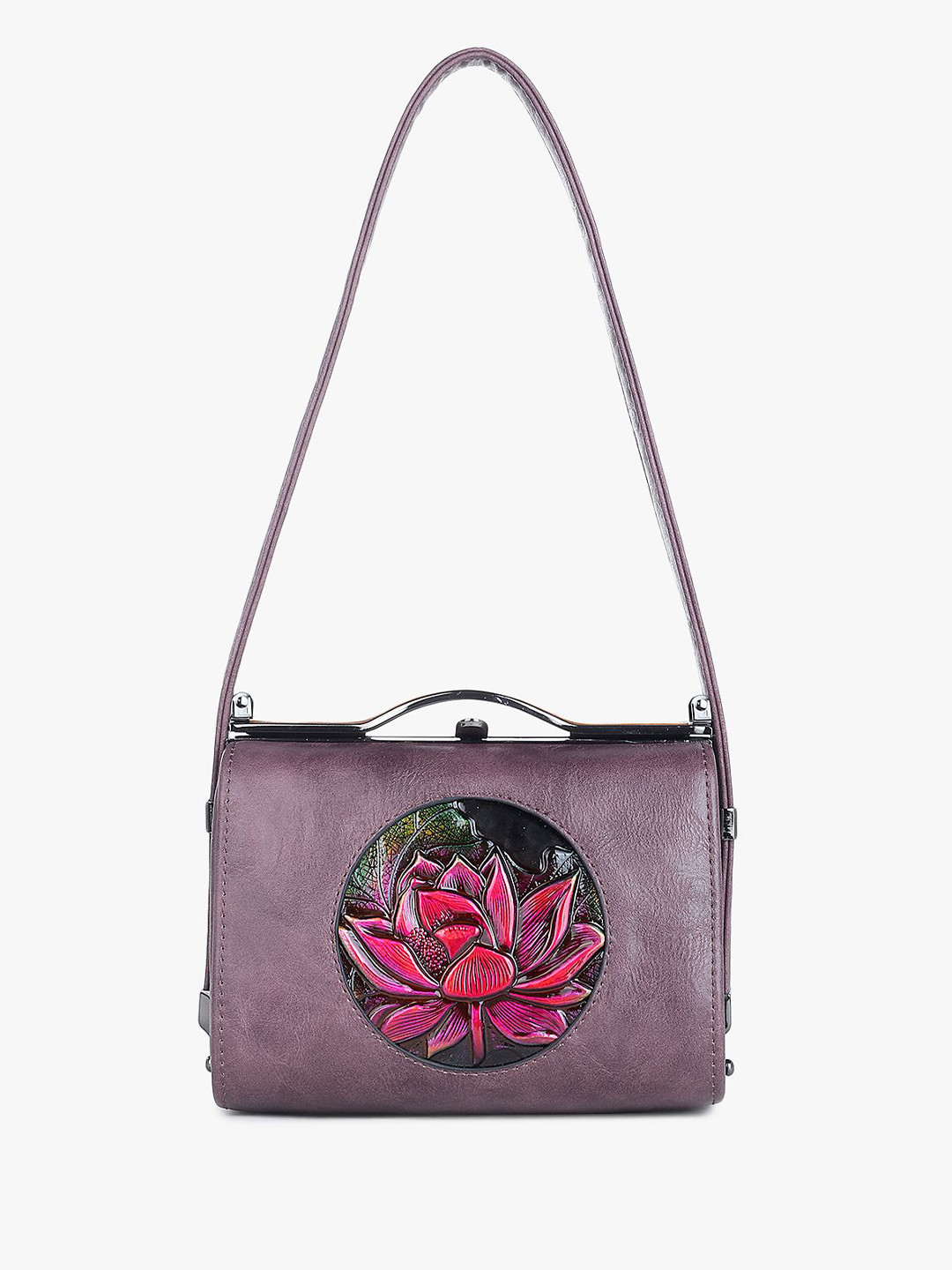 Justin Whyte Embellished Structured Hobo Bag with Applique