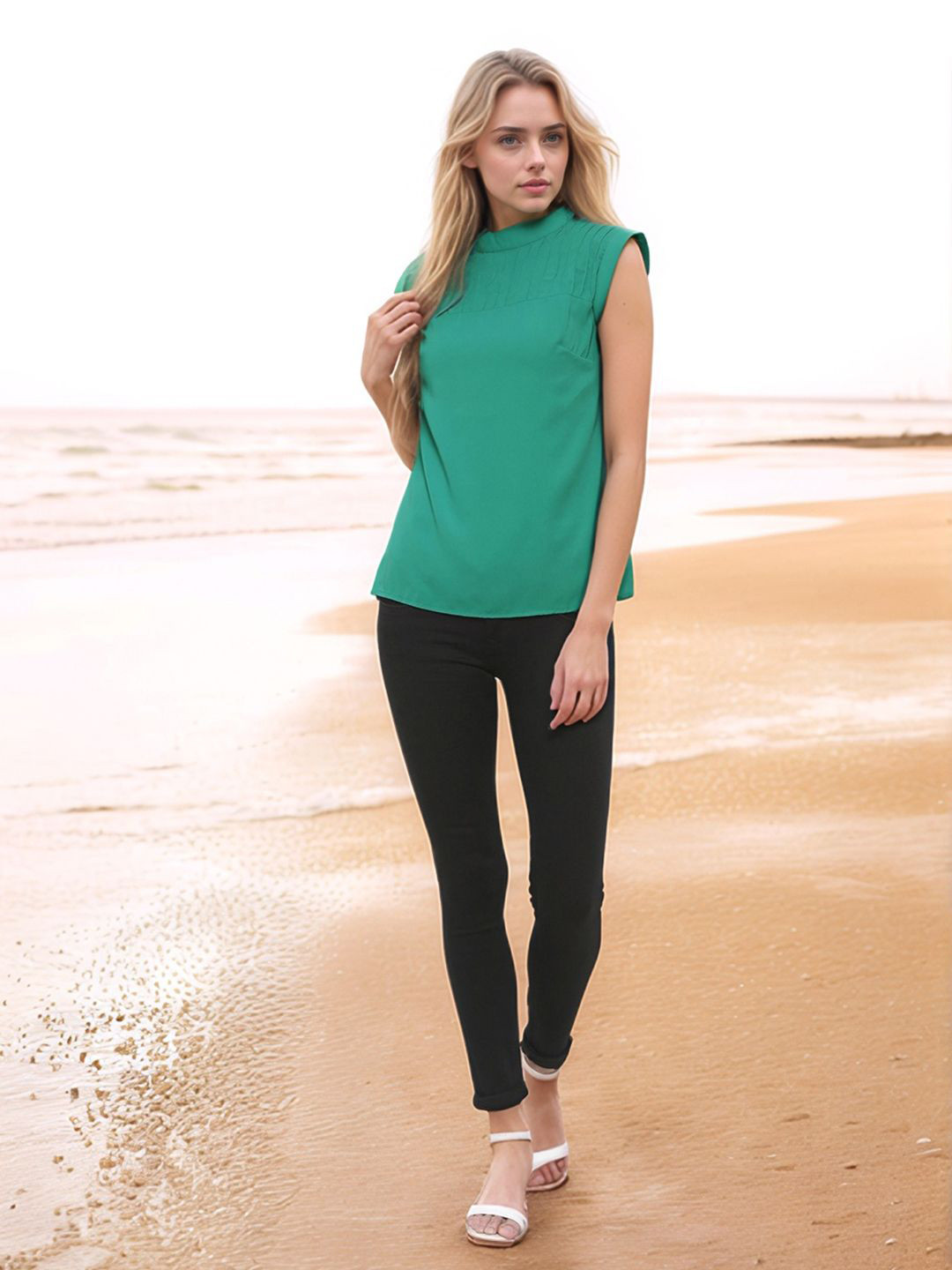 RARE Women High Neck A-Line Top