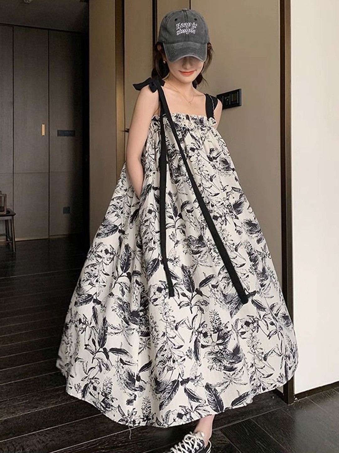 all about you Women Shoulder Strap A-Line Maxi Dress