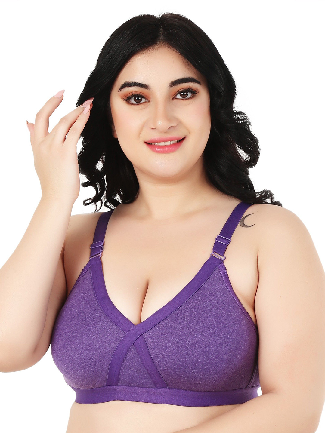 Designer Bugs zan Women Cotton Full Coverage Non Padded T-Shirt Bra