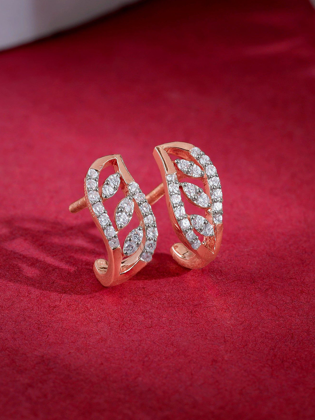 GIVA Women Rose Gold Earrings Diamond-2.411 gms