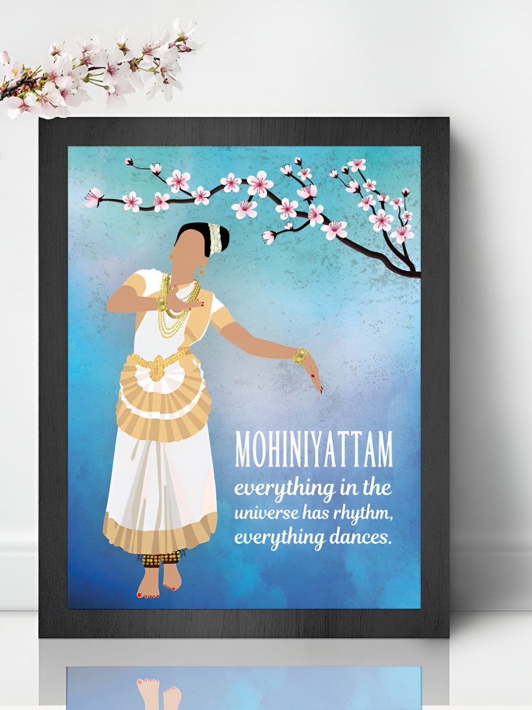 Chaka Chaundh Blue & White Wood Abstract Wall Art