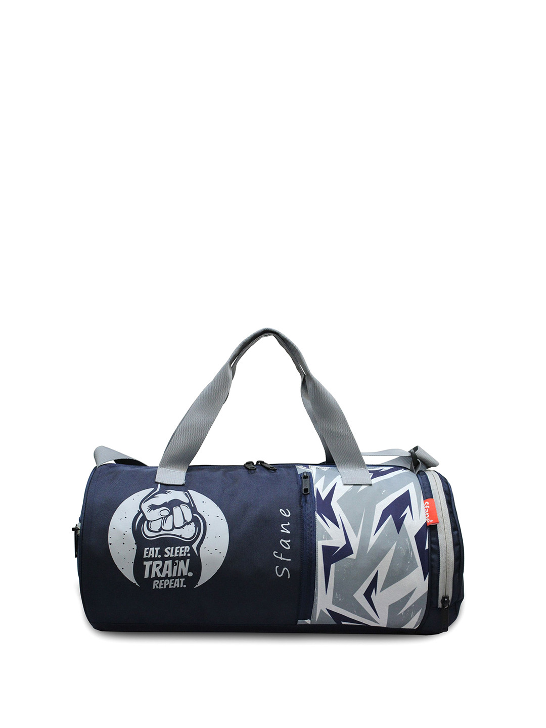 Sfane Blue Medium Printed Sports Duffel Bag With Shoulder Straps