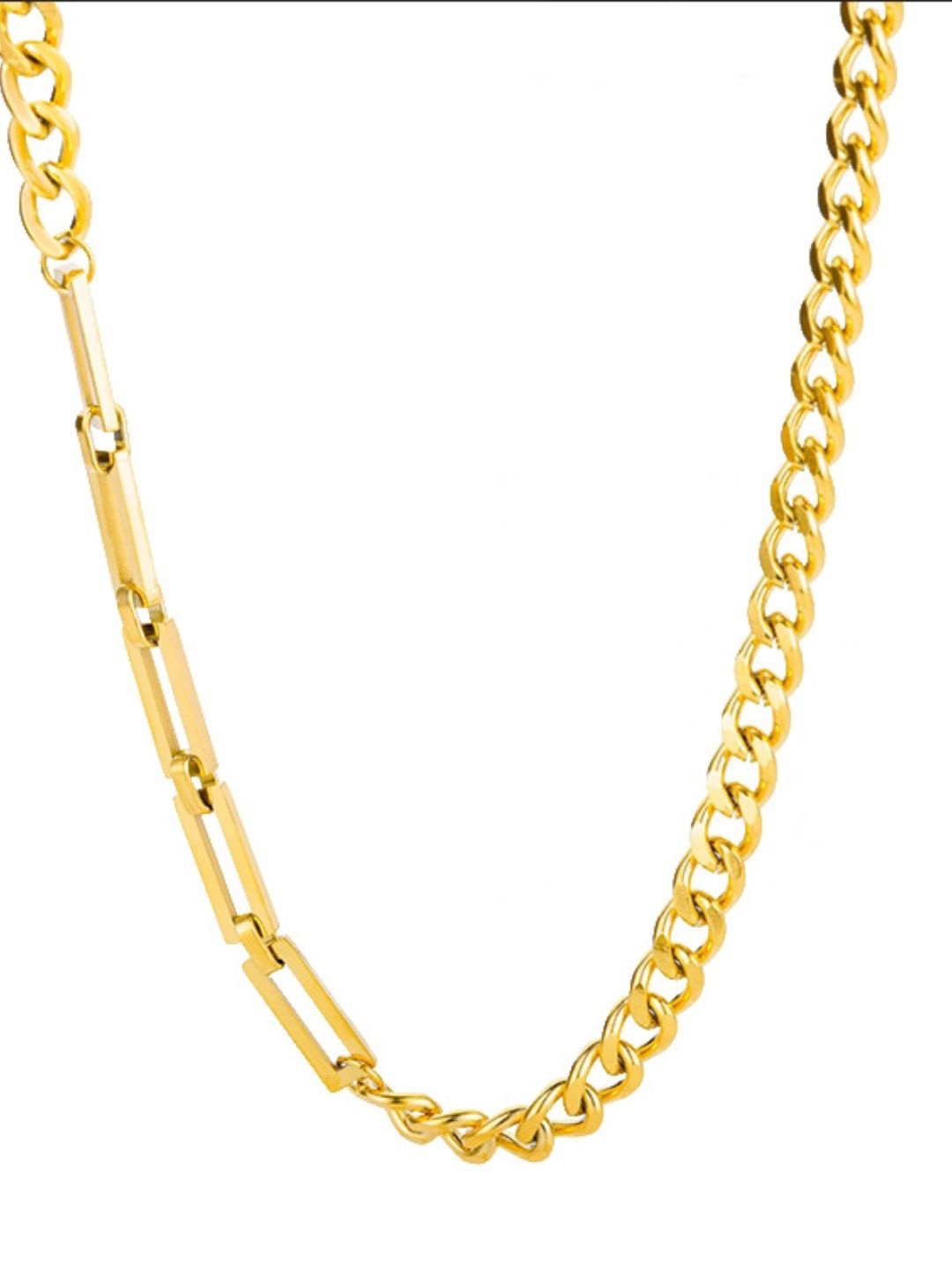 ShopSiiri Simple Chain Link Necklace 18k Gold Plated Anti Tarnish Chain