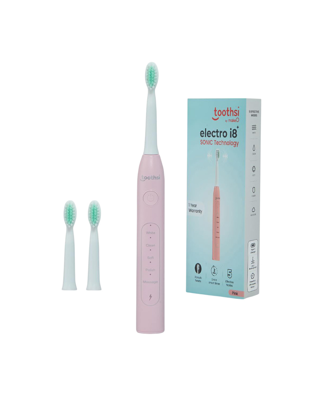 Toothsi i8 Waterproof Electric Toothbrush- Pink