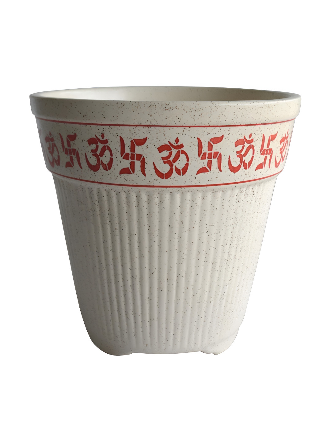 Urbanroots White & Red Ceramic Tulsi Planter